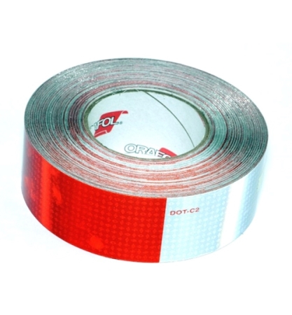 Reflexite 6" Red, 6" White, 2" x 150ft Roll Conspicuity Tape