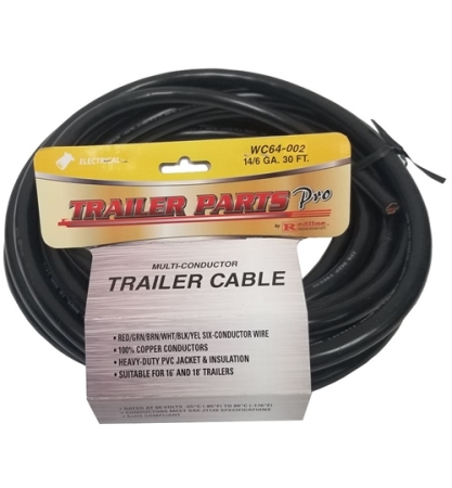 14 Gauge 6 Wire 4-14ga 2-12ga Trailer Cable, 30ft