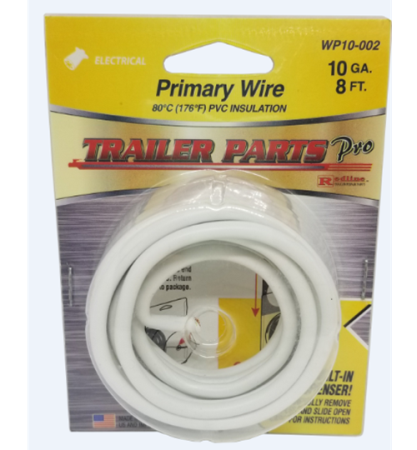 10 Gauge White Wire 8ft