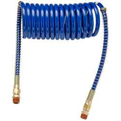 15' Coiled Airline with 12" Leads, Blue