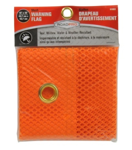 RoadPro 18 x 18 Orange Mesh Flag with Grommets