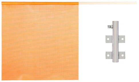 18" x 18" Orange Mesh Safety Flag with Holder