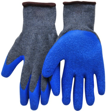 BlackCanyon Latex Coated Palm & Fingertips Gloves, Elastic Knit Wrist, Large