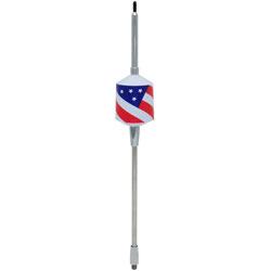 Mobile CB Trucker Antenna, 10" Shaft, White, US Flag