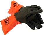 Cordova 12" Double Dipped PVC Gloves, Black & Orange