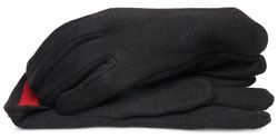 BlackCanyon Outfitters Brown Jersey Gloves, Red Fleece Lining, Open Cuff