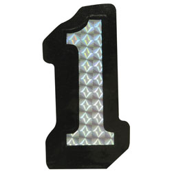 Number 1 Prism Style Adhesive Number