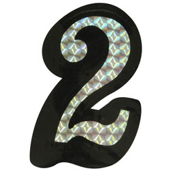 Number 2 Prism Style Adhesive Number