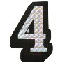 Number 4 Prism Style Adhesive Number