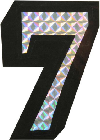 Number 7 Prism Style Adhesive Number