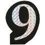 Number 9 Prism Style Adhesive Number