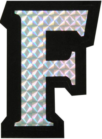 Letter F Prism Style Adhesive Letter