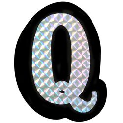 Letter Q Prism Style Adhesive Letter