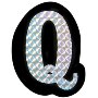Letter Q Prism Style Adhesive Letter