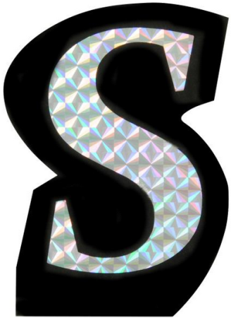 Letter S Prism Style Adhesive Letter