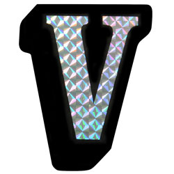 Letter V Prism Style Adhesive Letter