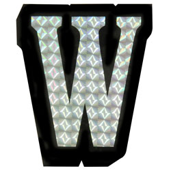 Letter W Prism Style Adhesive Letter
