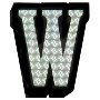 Letter W Prism Style Adhesive Letter