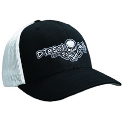 Diesel Life OSFA Flex Fit Trucker Hat, Black White