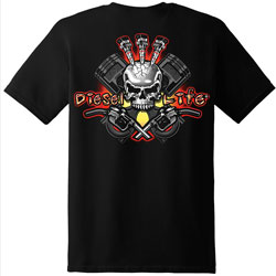 Diesel Life, Injector Skull Short Sleeve Black T-Shirt