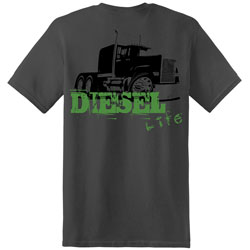 Diesel Life Neon Semi Short Sleeve Charcoal T-Shirt