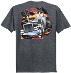 Men's Short Sleeve Charcoal T-Shirt, Turn & Burn Design