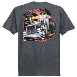 Diesel Life Men's Short Sleeve Charcoal T-Shirt with Turn & Burn Design