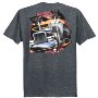 Diesel Life Men's Short Sleeve Charcoal T-Shirt with Turn & Burn Design