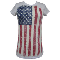 Big Bang Clothing Co Women's Scoop Neck Top with Flag Design, Large