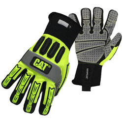 CAT Hi-Visibility High Impact Gloves, Synthetic Palm