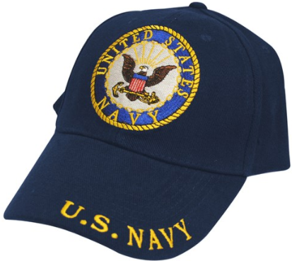 U.S. Navy Cap with USN Logo, Navy-Khaki