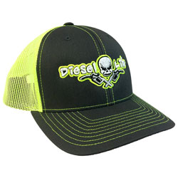 Diesel Life Snap Back Hat with Diesel Life Logo, Charcoal/Green
