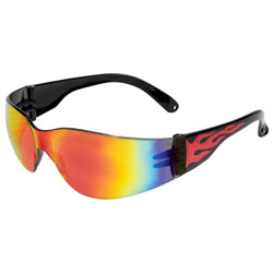 Global Vision Eyewear Flamez Safety Glasses, Black & Flame Frames, G-Tech Lens