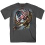 Hot Leathers American Dream Catcher Short Sleeve T-Shirt, Charcoal Grey