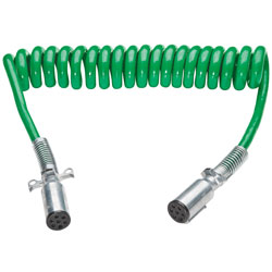 Globetech 15' ABS Coiled Electric 7 Way, 12" Leads