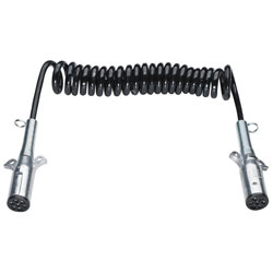 Globetech 15' Standard Coiled Electric 7 Way, 12" Leads