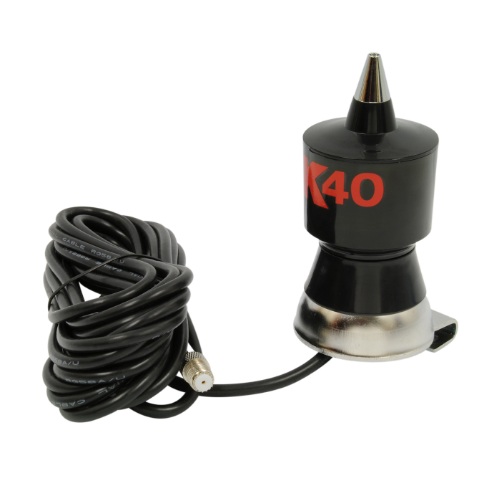 57.25-in CB Antenna Kit Stainless Steel Whip Black Red K40 Logo