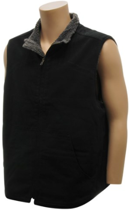 BlackCanyon Sherpa Lined Canvas Vest, Black
