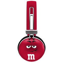 Zeikos M&M's Brand Headphones, Red