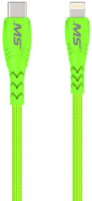 7ft Lightning to USB-C Hi-Vis Charge & Sync Cables, Green
