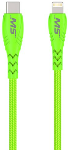 7ft Lightning to USB-C Hi-Vis Charge & Sync Cables, Green