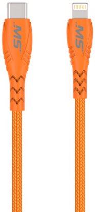 7ft Lightning to USB-C Hi-Vis Charge & Sync Cables, Orange
