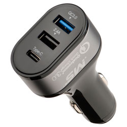 MobileSpec 12V/DC USB-C 2.4A USB, Triple Charger