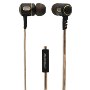 MobileSpec Premium Stereo Metal Earbuds with In Line Mic, Gold/Graphite