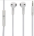MobileSpec Stereo In-Ear Earbuds, In-Line Mic, White