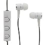 MobileSpec Bluetooth Wireless Earbuds with In Line Mic, White/Silver
