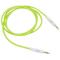 MobileSpec 3' 3.5mm to 3.5mm Foam Auxiliary Cable, Lime Green