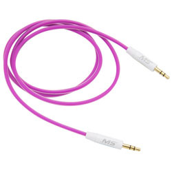 MobileSpec 3' 3.5mm to 3.5mm Foam Auxiliary Cable, Purple