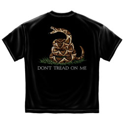 Don't Tread On Me Design Black T-Shirt