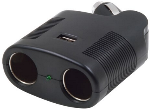 MobileSpec 12V 2-Way Swivel Plug Adapter with USB Port